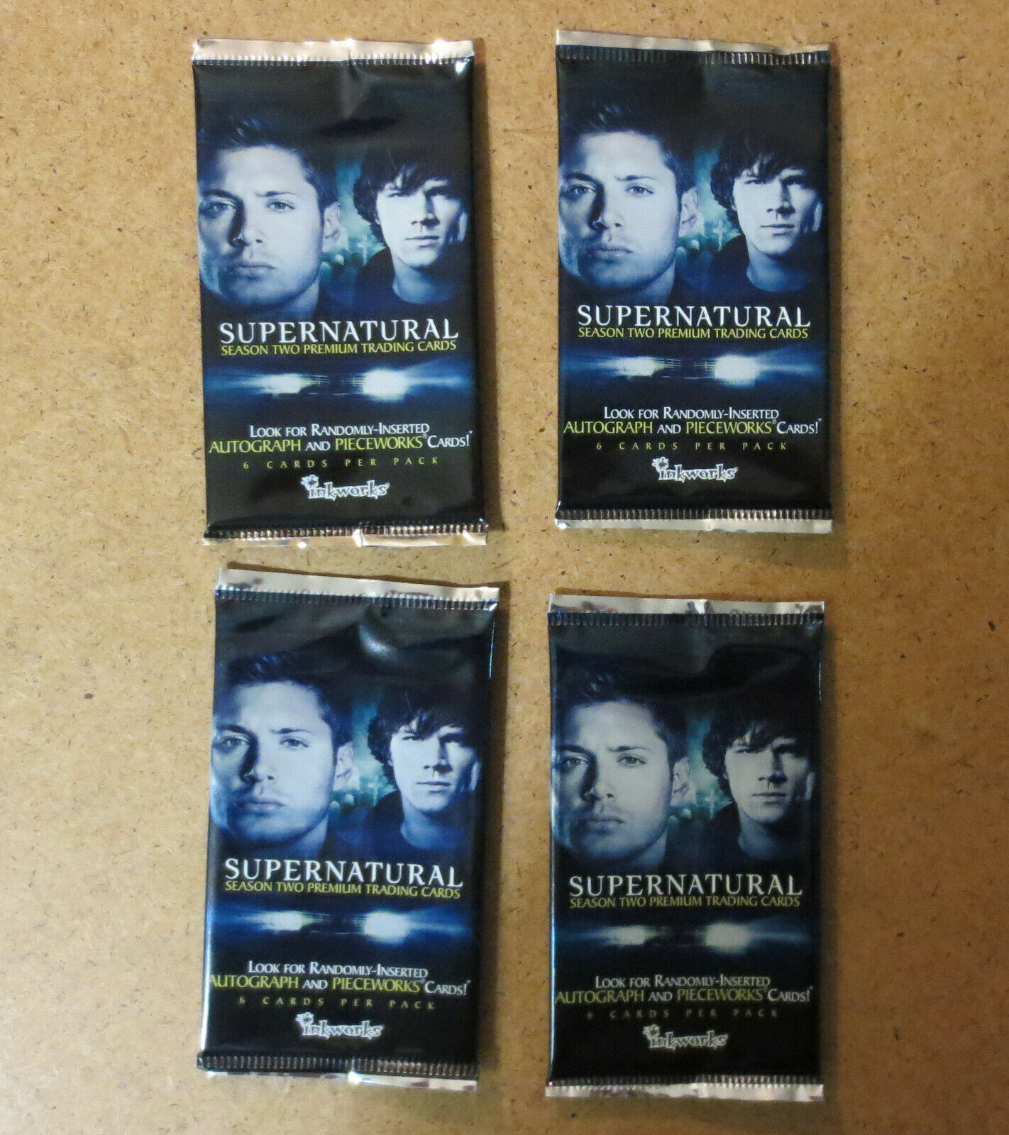 Supernatural Trading Cards Sealed Pack - 4 Sealed Packs Jensen Ackles Season 2
